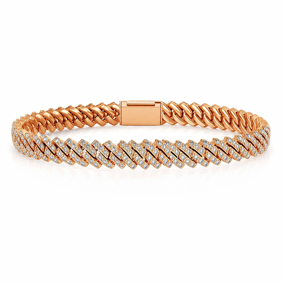 14kt Rose Gold Solace Cuban Link Bracelet (5 Ct. Tw.) front image