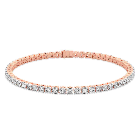 9ct Rose Gold Darcy Round Lab Diamond Tennis Bracelet (2 Ct. Tw.) side right image one