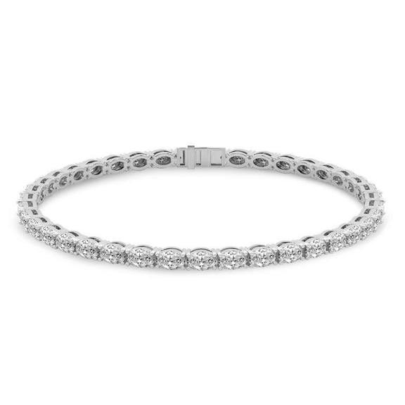 Platinum Aldea Oval Lab Diamond Tennis Bracelet (5 Ct. Tw.) front image