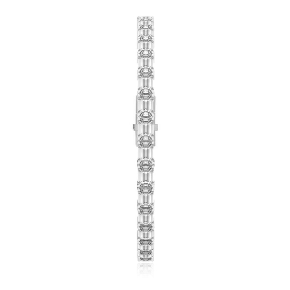 14ct White Gold Annette Emerald Lab Diamond Tennis Bracelet (7 Ct. Tw.) left