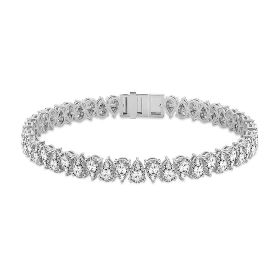 Platinum Marion Pear Lab Diamond Tennis Bracelet (4 Ct. Tw.) front image