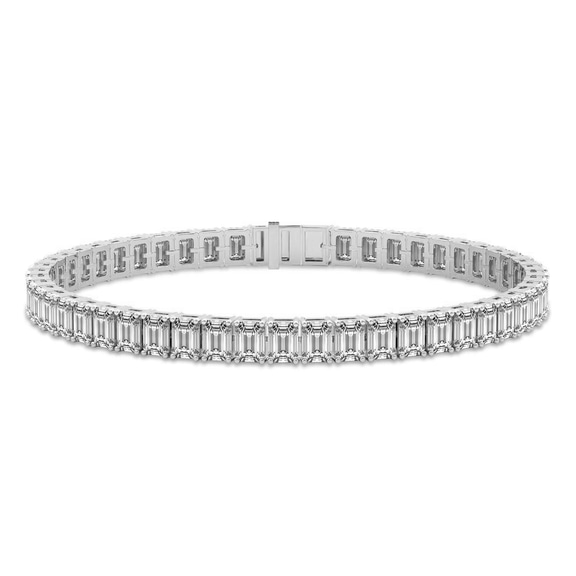 Platinum Celine Emerald Lab Diamond Tennis Bracelet (7 Ct. Tw.) front image