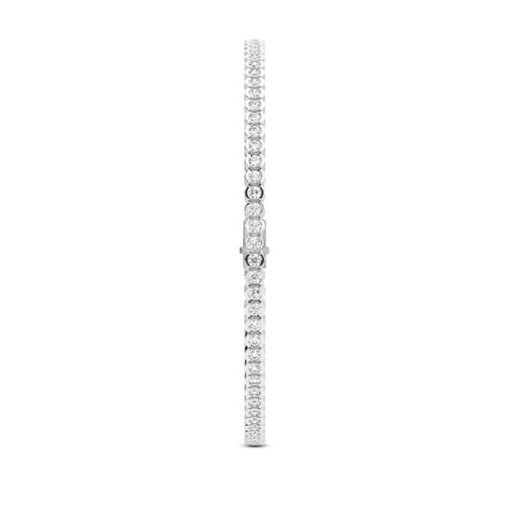 14kt White Gold Nemy Half Bezel Round Lab Diamond Tennis Bracelet (2 Ct. Tw.) left
