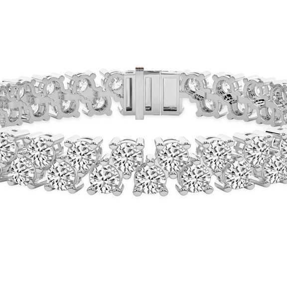 Platinum Isidora Round Double Row Lab Diamond Tennis Bracelet (4 Ct. Tw.) right