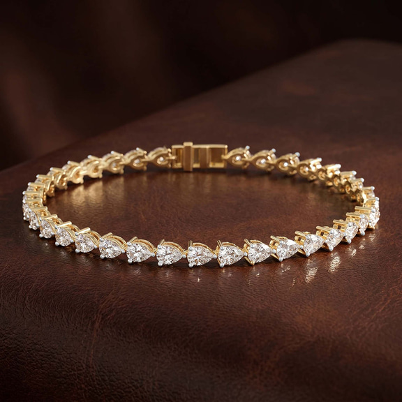 Platinum Serene Pear Lab Diamond Tennis Bracelet (5 Ct. Tw.) color product image two
