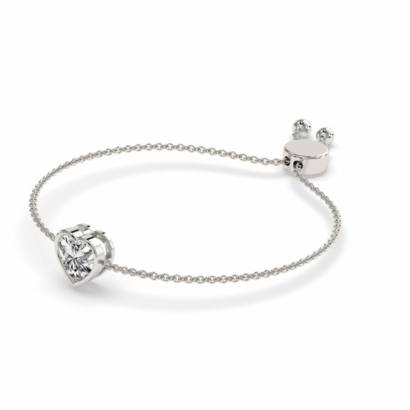 14kt White Gold Kyra Heart Fashion Bracelet (3/4 Ct. Tw.) side right image one