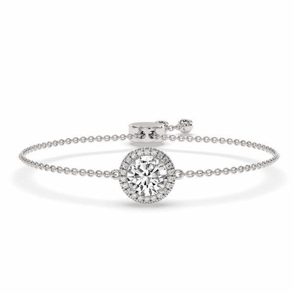 14kt White Gold Isabella Round Halo Fashion Bracelet (3/4 Ct. Tw.) front image