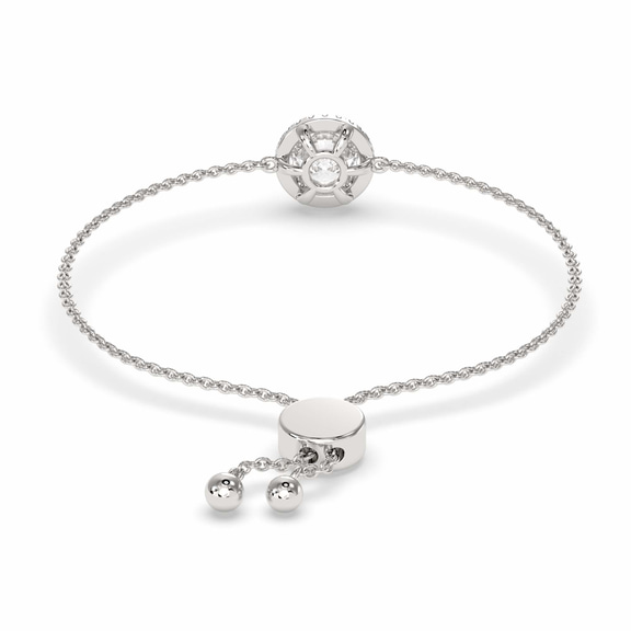 14kt White Gold Isabella Round Halo Fashion Bracelet (3/4 Ct. Tw.) side right image one