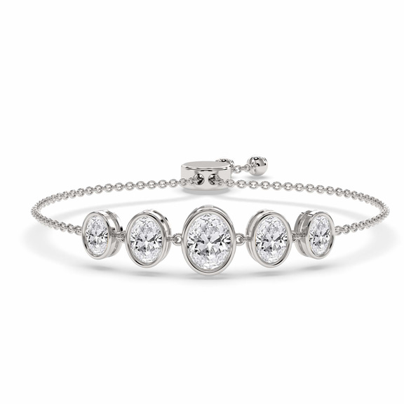14kt White Gold Sophie Oval Five Stone Fashion Bracelet (2 Ct. Tw.) front image