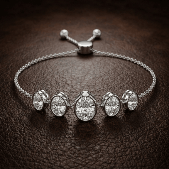 14kt White Gold Sophie Oval Five Stone Fashion Bracelet (2 Ct. Tw.) color product image one