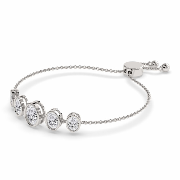 14kt White Gold Sophie Oval Five Stone Fashion Bracelet (2 Ct. Tw.) side right image one