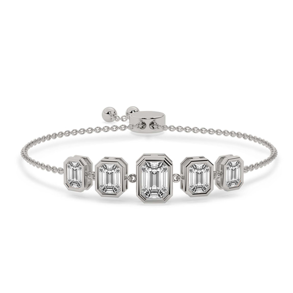 14kt White Gold Daisy Five Stone Emerald Fashion Bracelet (2 Ct. Tw.) front image