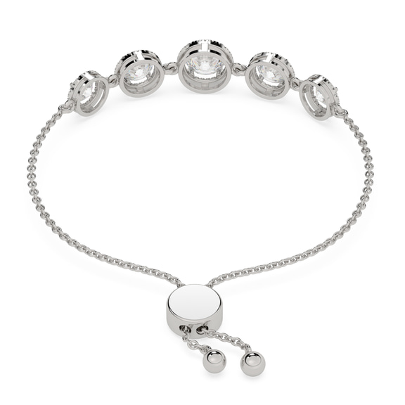 14kt White Gold Lyna Five Stone Round Halo Fashion Bracelet (2 Ct. Tw.) standing product image one