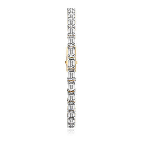 14ct Yellow Gold Annette Emerald Lab Diamond Tennis Bracelet (7 Ct. Tw.) left