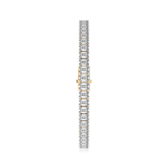 10kt Yellow Gold Celine Emerald Lab Diamond Tennis Bracelet (7 Ct. Tw.) left