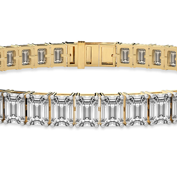 10kt Yellow Gold Celine Emerald Lab Diamond Tennis Bracelet (7 Ct. Tw.) right