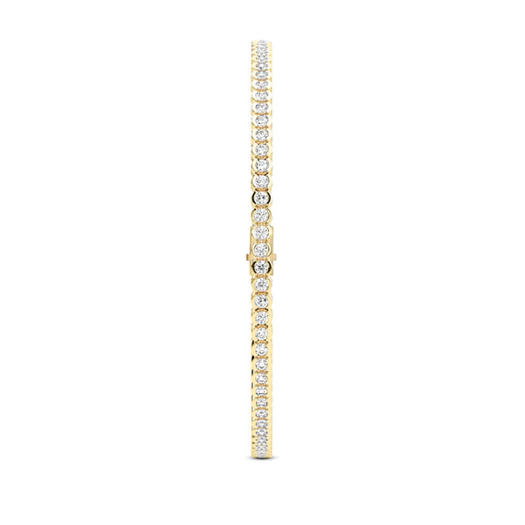 14kt Yellow Gold Nemy Half Bezel Round Lab Diamond Tennis Bracelet (2 Ct. Tw.) left