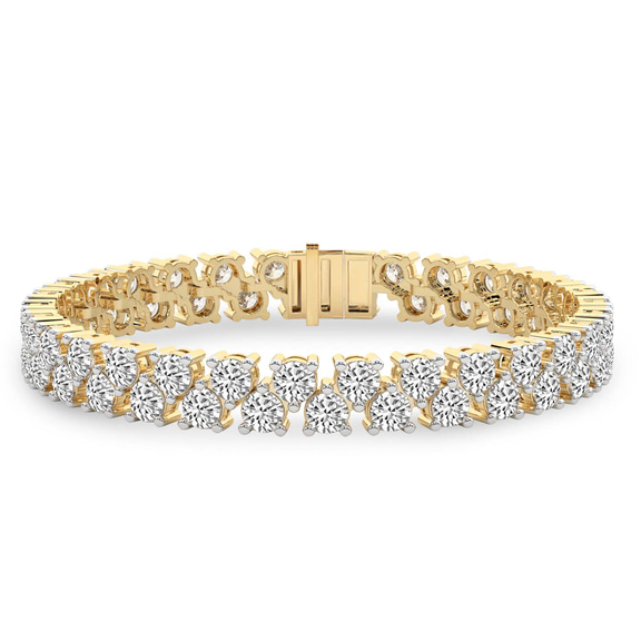 10kt Yellow Gold Isidora Round Double Row Lab Diamond Tennis Bracelet (3 Ct. Tw.) front image