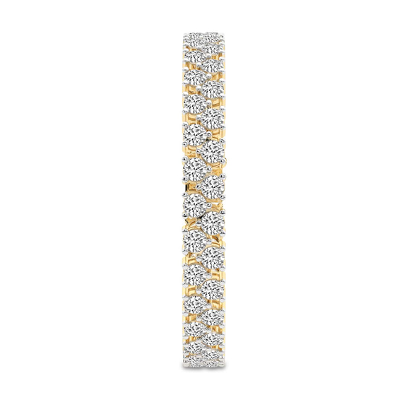 10kt Yellow Gold Isidora Round Double Row Lab Diamond Tennis Bracelet (3 Ct. Tw.) left