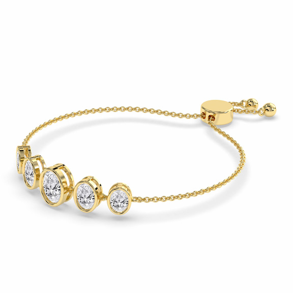 14kt Yellow Gold Sophie Oval Five Stone Fashion Bracelet (2 Ct. Tw.) side right image one