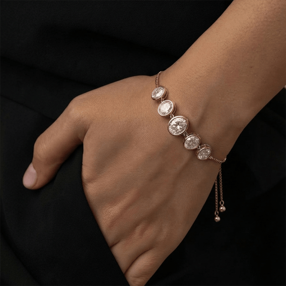14kt Yellow Gold Sophie Oval Five Stone Fashion Bracelet (2 Ct. Tw.) model image two