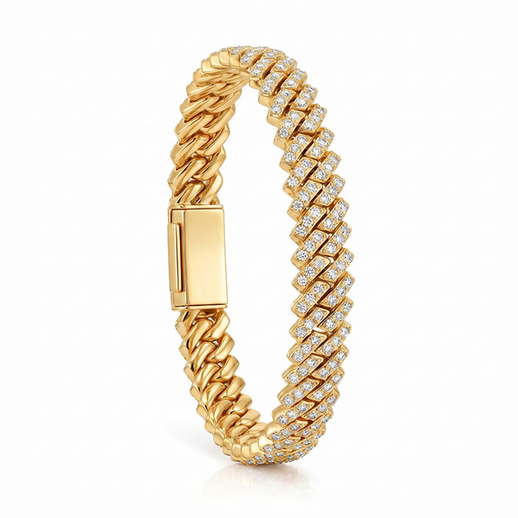 10kt Yellow Gold Solace Cuban Link Bracelet (5 Ct. Tw.) right