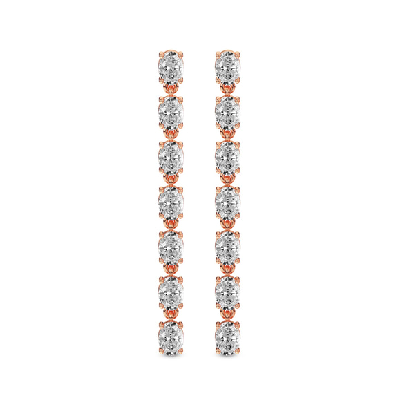 9ct Rose Gold Digitalis Fashion Flower Lab Diamond Dangle Earring (1 Ct. Tw.) front image