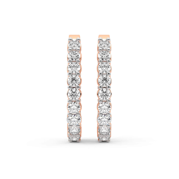 10kt Rose Gold Isla Round Lab Diamond Hoop Earrings (1 Ct. Tw.) right