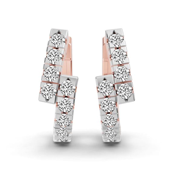 9ct Rose Gold Vela Signature Round Lab Diamond Earring (3/8 Ct. Tw.) left