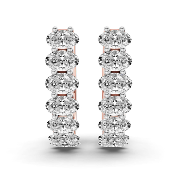 14kt Rose Gold Altair Oval Lab Diamond Huggie Earrings (1 1/4 Ct. Tw.) left