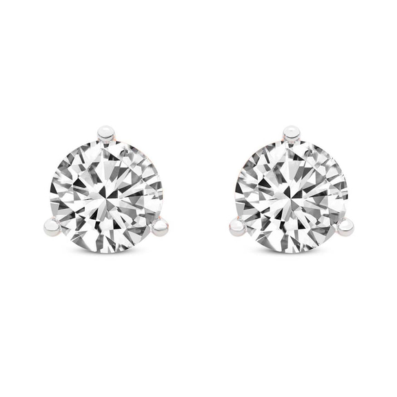 9ct Rose Gold Three Prong Martini Round Lab Diamond Stud Earrings (8 Ct. Tw.) front image