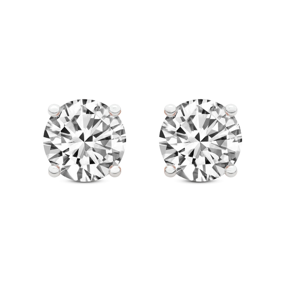 9ct Rose Gold Four Prong Round Lab Diamond Stud Earrings (6 Ct. Tw.) front image