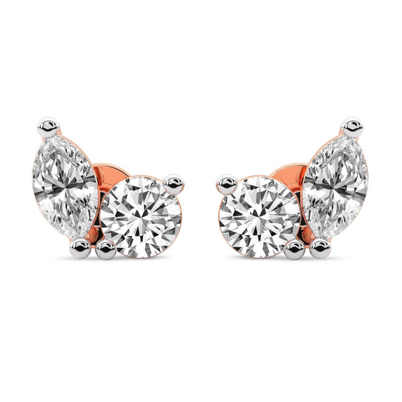 14ct Rose Gold Twin Gleam Lab Diamond Stud Earrings (3 Ct. Tw.) front image
