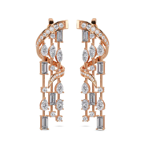 10kt Rose Gold Chandelier Dangling Earrings (7 Ct. Tw.) front image