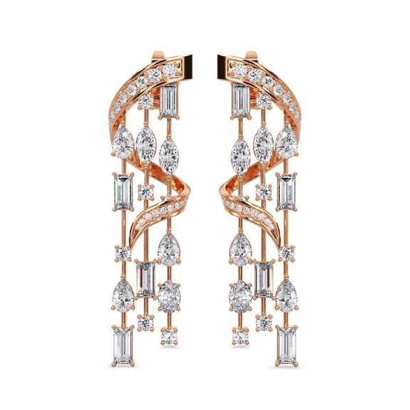 10kt Rose Gold Chandelier Dangling Earrings (7 Ct. Tw.) right