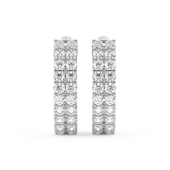 10kt White Gold Gracie Double Row Round Lab Diamond Hoop Earrings (1 Ct. Tw.) right