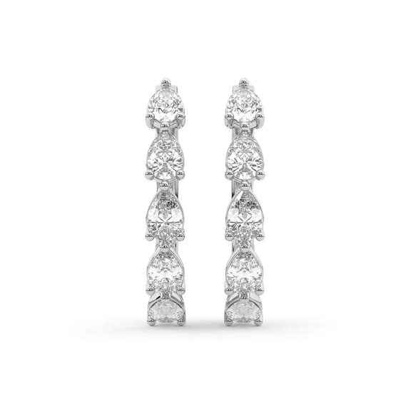 Platinum Lexley Pear Lab Diamond Hoop Earrings (6 Ct. Tw.) right