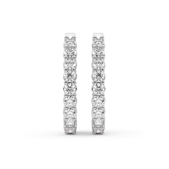 10kt White Gold Isla Round Lab Diamond Hoop Earrings (1 Ct. Tw.) right