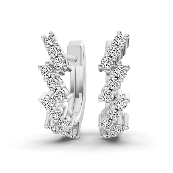 14ct White Gold Capella Round Lab Diamond Huggie Earrings (1/3 Ct. Tw.) front image