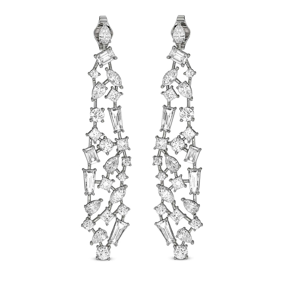18kt White Gold Waterfall Dangling Earrings (12 Ct. Tw.) front image
