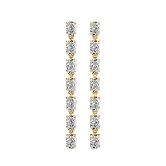 10kt Yellow Gold Digitalis Fashion Lab Diamond Dangle Earrings (1 Ct. Tw.) front image