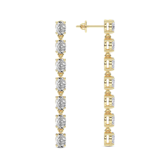 10kt Yellow Gold Digitalis Fashion Lab Diamond Dangle Earrings (1 Ct. Tw.) standing product image one