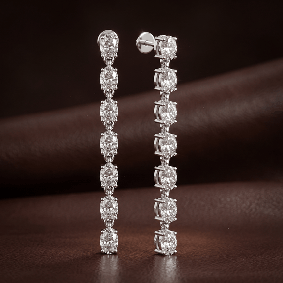 10kt Yellow Gold Digitalis Fashion Lab Diamond Dangle Earrings (4 Ct. Tw.) color product image two