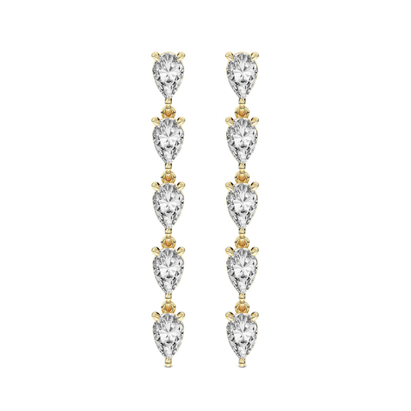 10kt Yellow Gold Salvia Fashion Lab Diamond Dangle Earrings (1 Ct. Tw.) front image