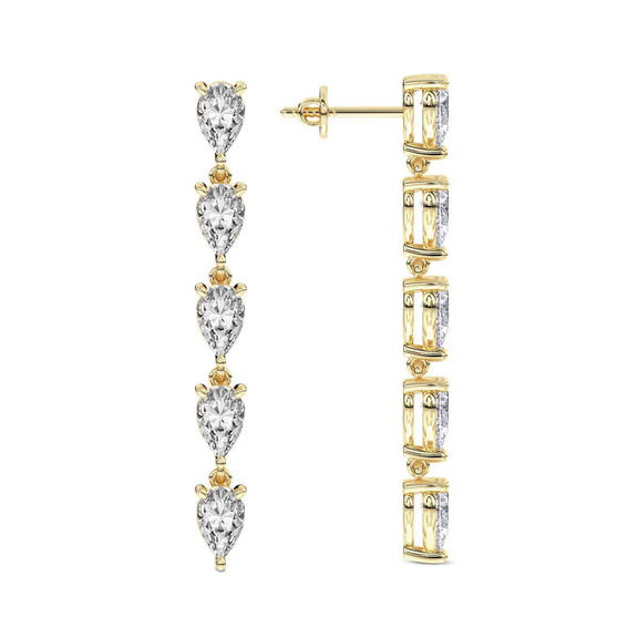 10kt Yellow Gold Salvia Fashion Lab Diamond Dangle Earrings (1 Ct. Tw.) right