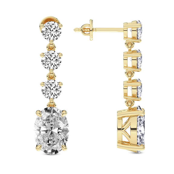 10kt Yellow Gold Elysium Fashion Lab Diamond Dangle Earrings (1 Ct. Tw.) standing product image one