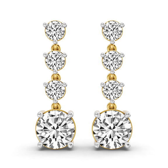 10kt Yellow Gold Round Fashion Lab Diamond Dangle Earrings (1 Ct. Tw.) front image