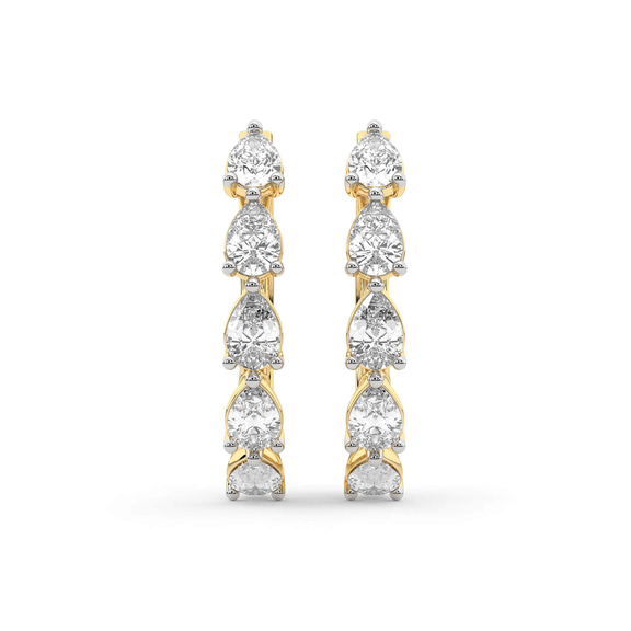 10kt Yellow Gold Lexley Pear Lab Diamond Hoop Earrings (2 Ct. Tw.) right