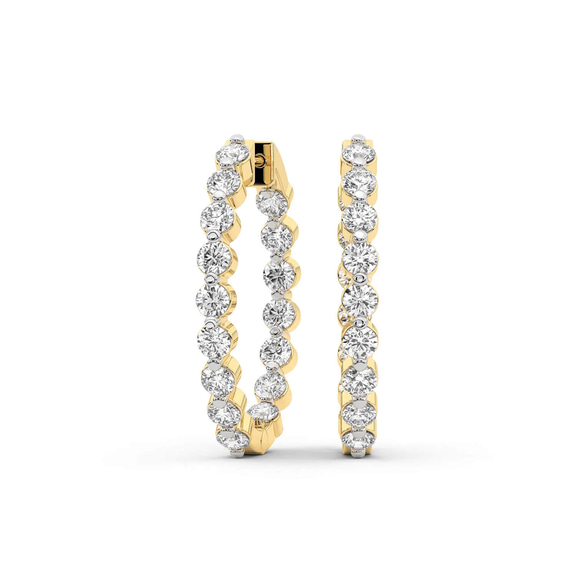 10kt Yellow Gold Rylee Round Lab Diamond Hoop Earrings (1 Ct. Tw.) front image