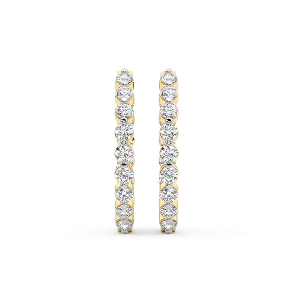 10kt Yellow Gold Rylee Round Lab Diamond Hoop Earrings (1 Ct. Tw.) right